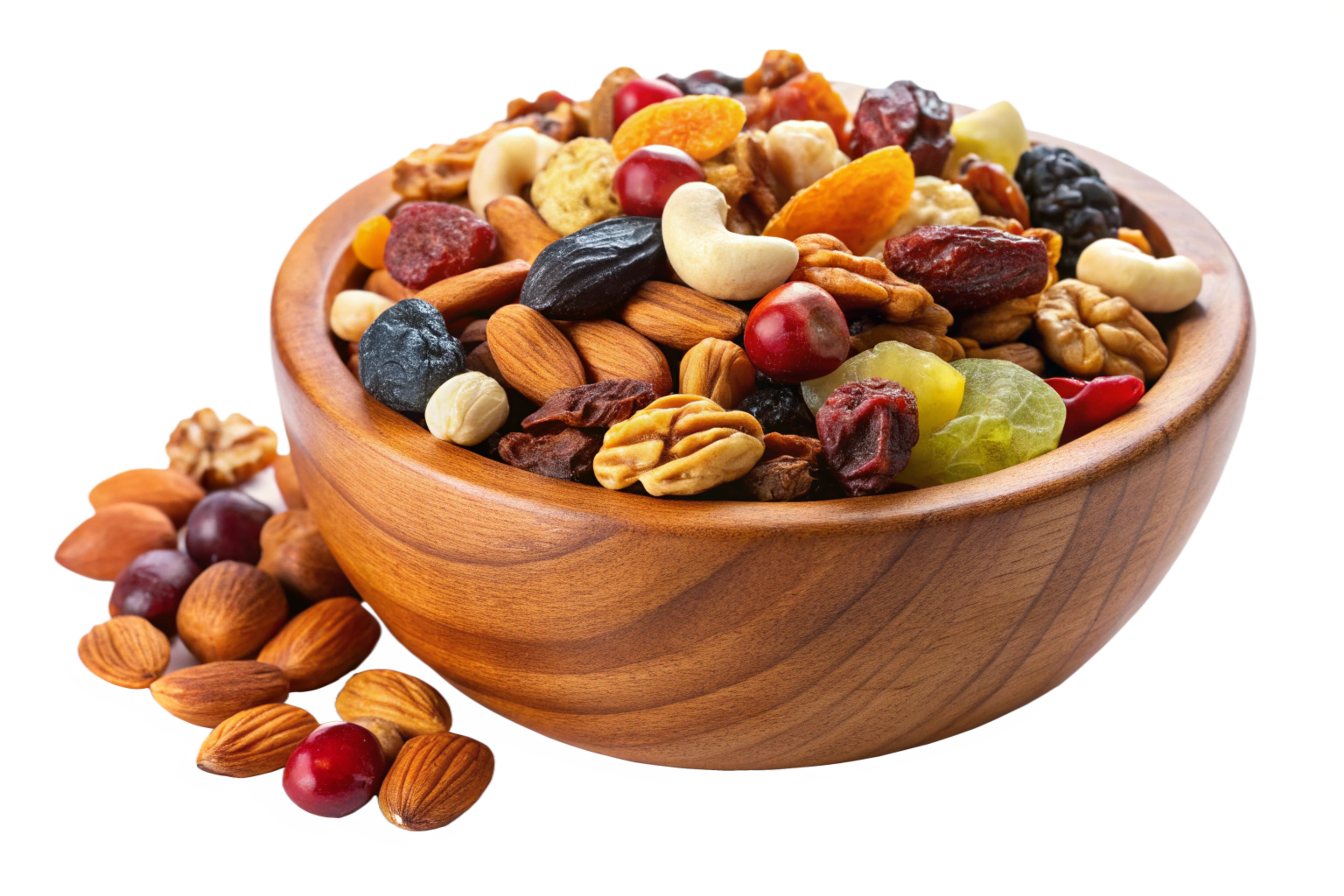 vecteezy wooden bowl with assorted nuts and dried fruits 49891638
